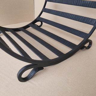 Hand Forged Wrought Iron Log Holder: Firewood Storage Basket