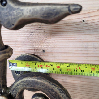 Hand Forged Dog Door Handle – Bronze Patina Iron Door Pull | Rustic Animal Shaped Door Handle | Unique Handmade Metal Door Hardware