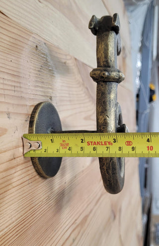 Hand Forged Dog Door Handle – Bronze Patina Iron Door Pull | Rustic Animal Shaped Door Handle | Unique Handmade Metal Door Hardware