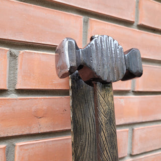 Hand Forged Hammer Door Handle – Wrought Iron Door Pull | Rustic Blacksmith Door Hardware | Unique Metal Door Handle