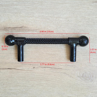 Black forged cabinet handle – iron pull for drawers or doors, handmade rustic hardware