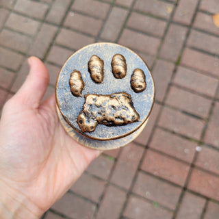Dog Paw Door Handle – Hand-Forged Iron Knob Painted Bronze Color, Rustic Door Pull, Pet Lovers Gift, Handmade Hardware