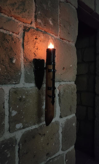 Hand Forged Medieval Wall Light: Viking Sconce Torch