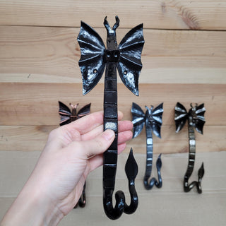 Hand Forged Dragon Pull – Fantasy Metal Hardware – Rustic Medieval Decor – 4 Colors