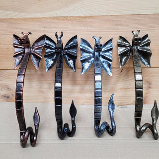 Hand Forged Dragon Pull – Fantasy Metal Hardware – Rustic Medieval Decor – 4 Colors