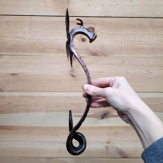 Hand Forged Dragon Pull – Fantasy Metal Hardware – Rustic Medieval Decor – 4 Colors