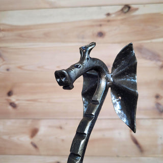 Hand Forged Dragon Pull – Fantasy Metal Hardware – Rustic Medieval Decor – 4 Colors