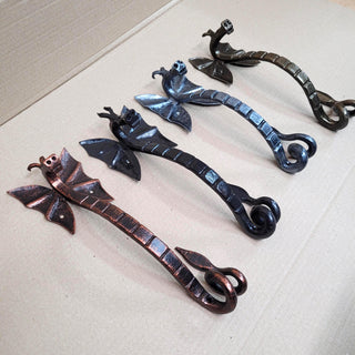 Hand Forged Dragon Pull – Fantasy Metal Hardware – Rustic Medieval Decor – 4 Colors