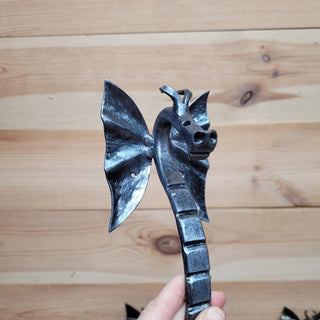 Hand Forged Dragon Door Handle: Wrought Iron Barn Door Decor