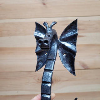 Hand Forged Dragon Door Handle: Wrought Iron Barn Door Decor
