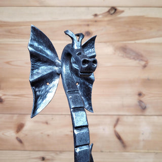 Hand Forged Dragon Door Handle: Wrought Iron Barn Door Decor