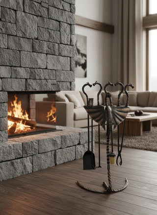 Fireplace set, Fireplace poker, Fireplace Tongs, Shovel, Broom, Hand Forged, Fireplace Gift, Fireplace Tool, Fire Poker,