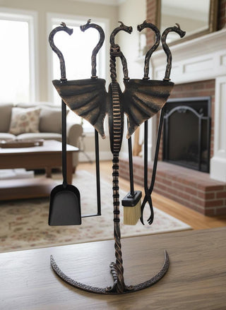 Fireplace set, Fireplace poker, Fireplace Tongs, Shovel, Broom, Hand Forged, Fireplace Gift, Fireplace Tool, Fire Poker,