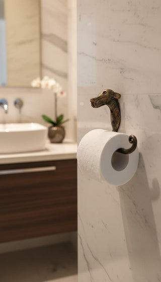 Wrought Iron Dog Toilet Paper Holder: Unique Bathroom Decor