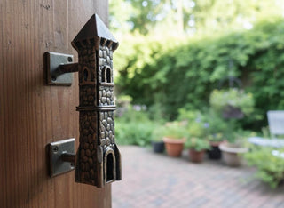 Hand Forged Iron Castle Door Handle: Medieval Barn Decor