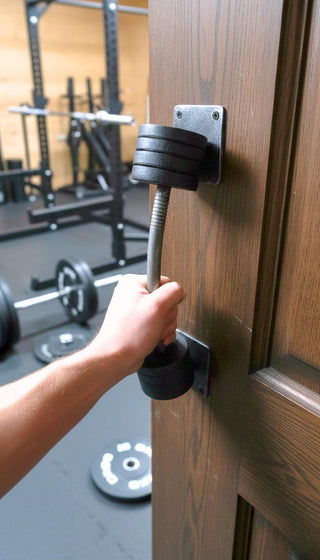 Forged Barbell Door Handle: Gym Decor, Wrought Iron Pull