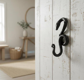 Hand Forged Snake Wall Hook: Iron Robe Hanger