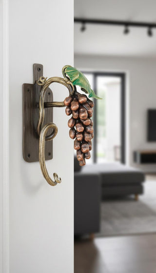 Hand Forged Iron Grapes Door Handle: Unusual Kitchen Decor