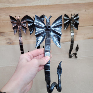 Hand Forged Dragon Pull – Fantasy Metal Hardware – Rustic Medieval Decor – 4 Colors