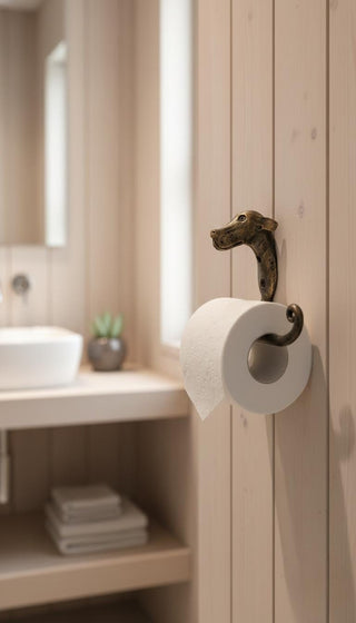 Wrought Iron Dog Toilet Paper Holder: Unique Bathroom Decor