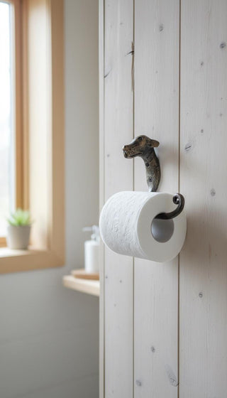 Wrought Iron Dog Toilet Paper Holder: Unique Bathroom Decor