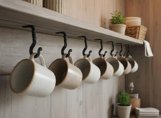 Hand Forged Iron Hook: Rustic Robe Hanger, Kitchen or Hallway Hook