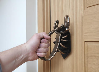 Handcrafted Scorpion Iron Door Handle: Unique Barn Door Pull