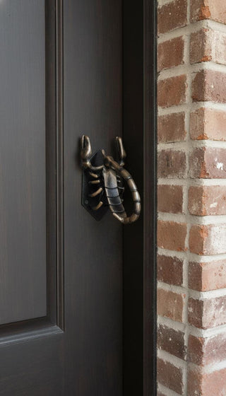 Handcrafted Scorpion Iron Door Handle: Unique Barn Door Pull