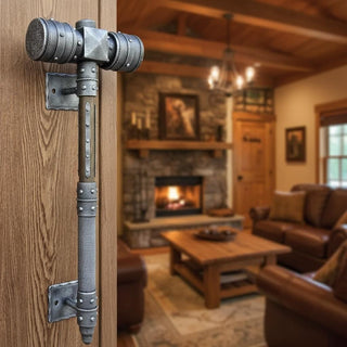Forged Iron Hammer Door Handle: Metal Gate/Barn Door Pull (26")