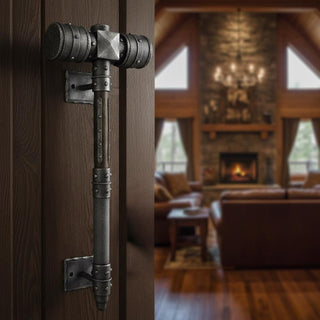 Forged Iron Hammer Door Handle: Metal Gate/Barn Door Pull (26")