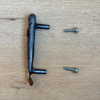 Fish Cabinet Pull, Hand Forged Iron Drawer Handle, Rustic Coastal Furniture Hardware