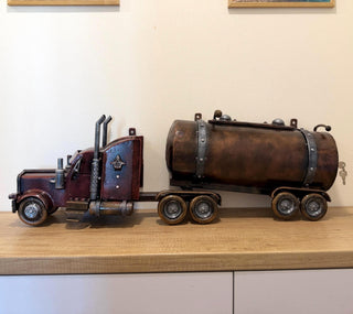 Truck Mailbox, Wall Mounted Semi Truck Design, Handmade Metal Outdoor Decor