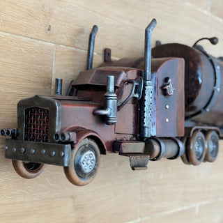 Truck Mailbox, Wall Mounted Semi Truck Design, Handmade Metal Outdoor Decor