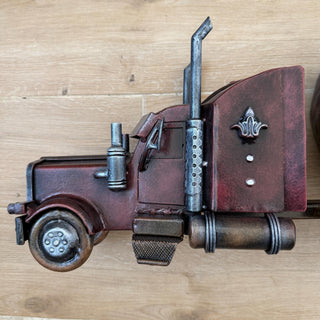 Truck Mailbox, Wall Mounted Semi Truck Design, Handmade Metal Outdoor Decor