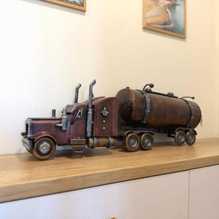 Truck Mailbox, Wall Mounted Semi Truck Design, Handmade Metal Outdoor Decor