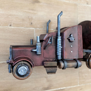 Truck Mailbox, Wall Mounted Semi Truck Design, Handmade Metal Outdoor Decor