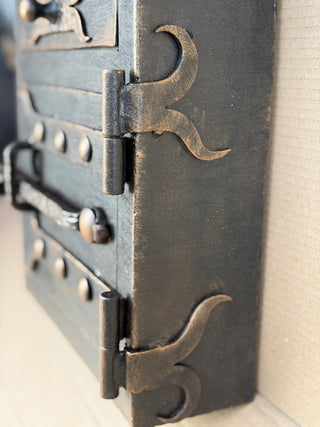 Rustic Forged Iron Mailbox with Roof – Handmade