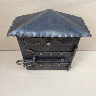 Rustic Forged Iron Mailbox with Roof – Handmade