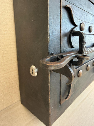Rustic Forged Iron Mailbox with Roof – Handmade