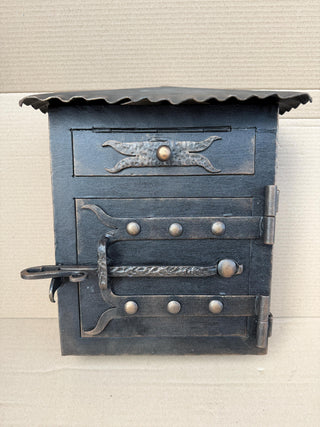 Rustic Forged Iron Mailbox with Roof – Handmade
