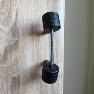 Dumbbell Door Handle – Forged Iron Gym Style Cabinet Pull