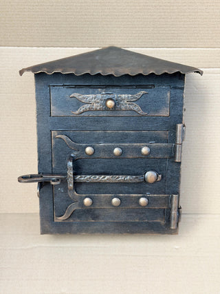 Rustic Forged Iron Mailbox with Roof – Handmade