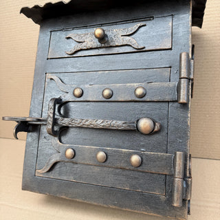 Rustic Forged Iron Mailbox with Roof – Handmade