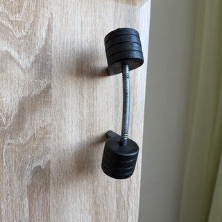 Dumbbell Door Handle – Forged Iron Gym Style Cabinet Pull