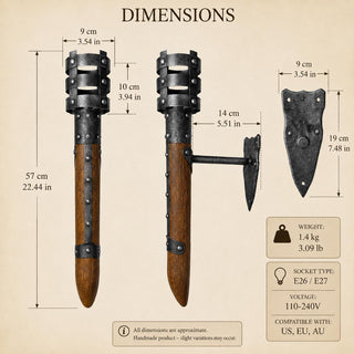 Medieval Wall Torch Light – Handmade Forged Sconce