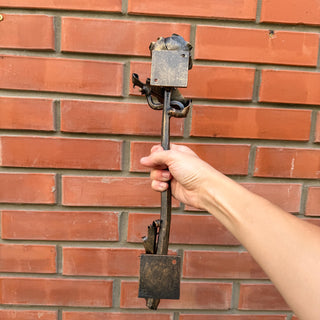 Hand Forged Poppy Door Handle – Rustic Floral Pull for Front Door