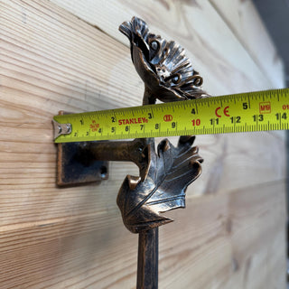 Hand Forged Poppy Door Handle – Rustic Floral Pull for Front Door