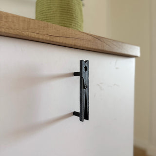 Clothespin Cabinet Handle – Rustic Metal Drawer Pull