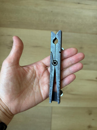 Clothespin Cabinet Handle – Rustic Metal Drawer Pull