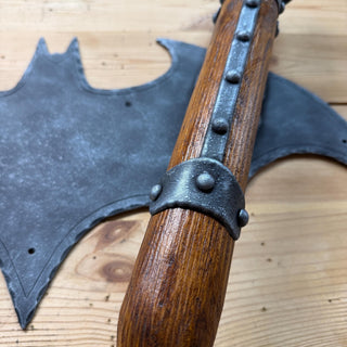 Hand Forged Gothic Double Wall Sconce, Medieval Bat Wing Wrought Iron Torch Light